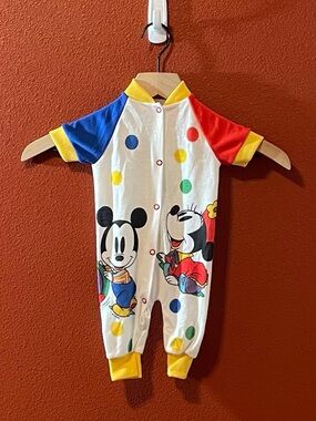 The Disney Store Children’s Vintage 90’s Baby Mickey, Minnie & Pluto One Piece